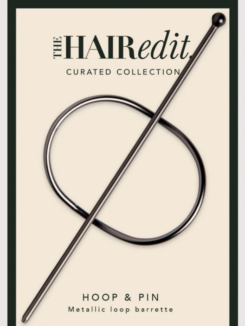 The Hair Edit Hoop & Pin Metal Loop Barrette. NIP